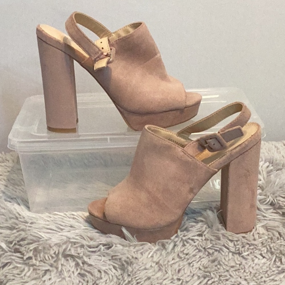 Forever 21 rose platform sling back sandals NWOT
